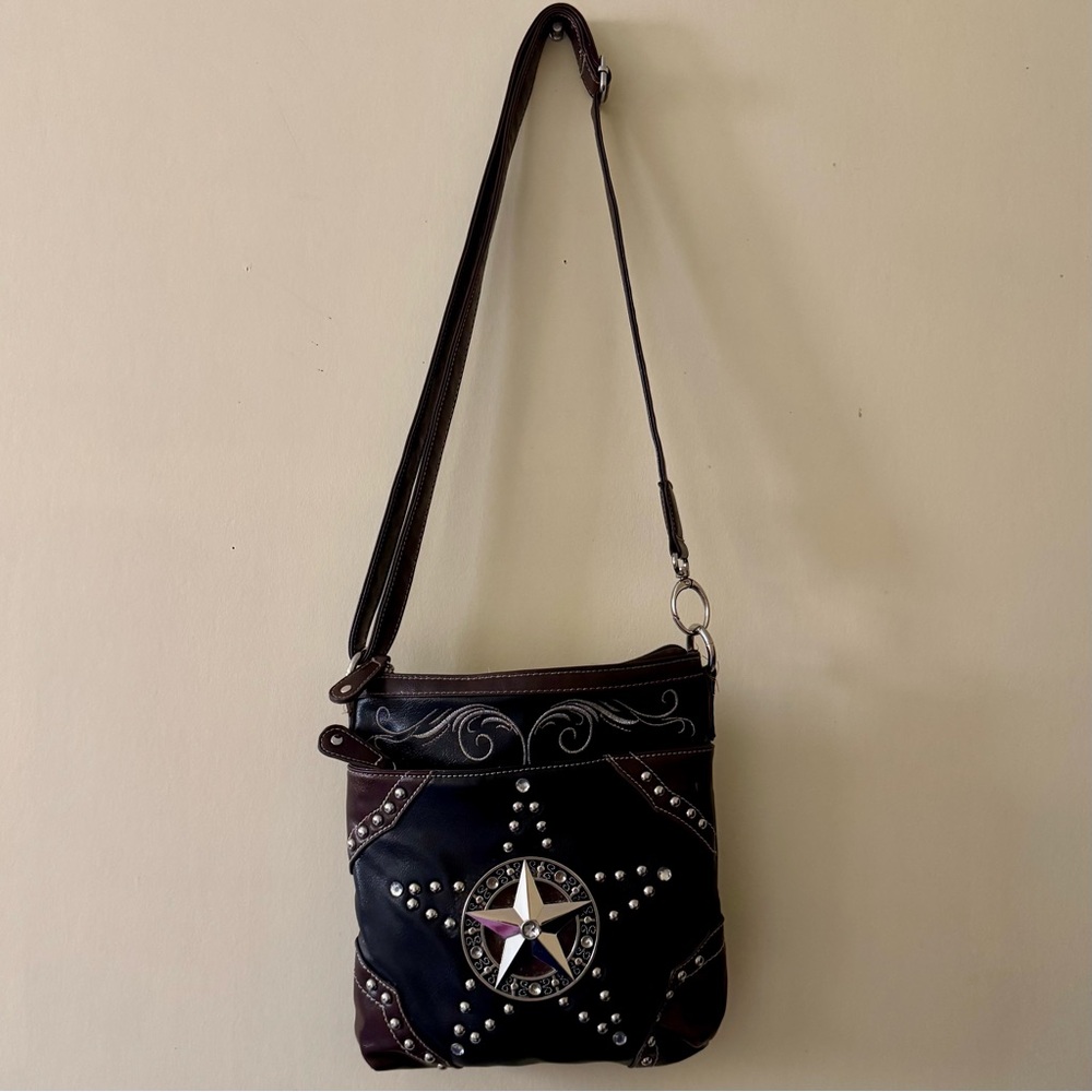 Unique Western Star Studded Crossbody Bag 🖤🤎
